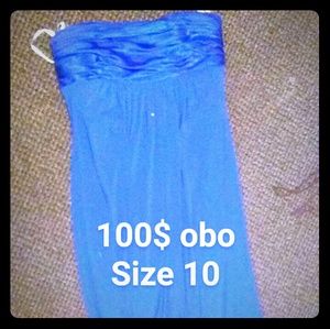 Davids bridal blue prom gown